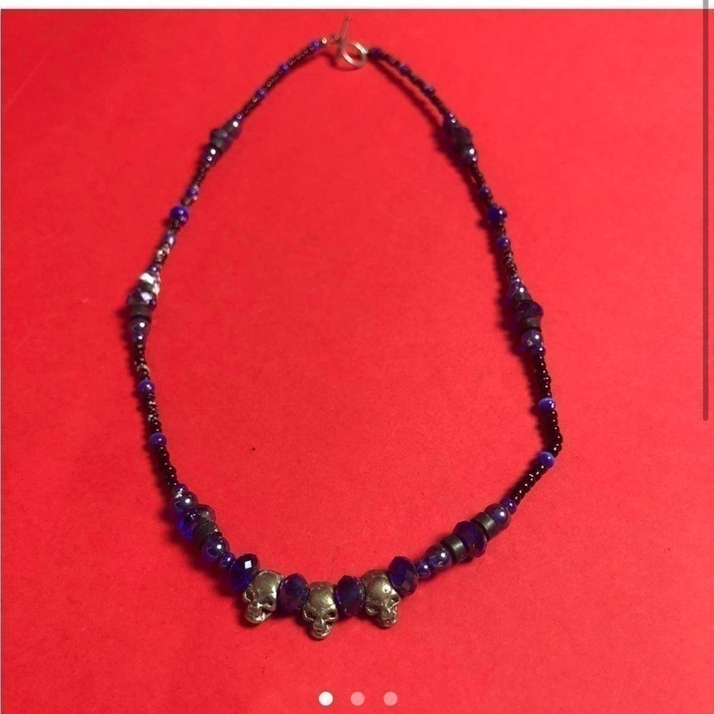 Blue metal skull necklace 🖤💙​​​​​​​​​​​​​​​​​​​​​​​​​